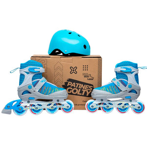 Kit de Patines Golty Speed Neón + Kit de protección